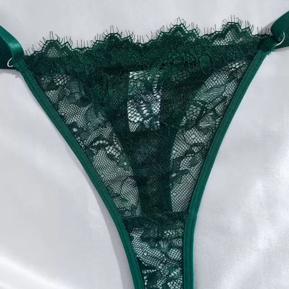 Roselle Elegant Eyelash Lace Bra & Panty Set