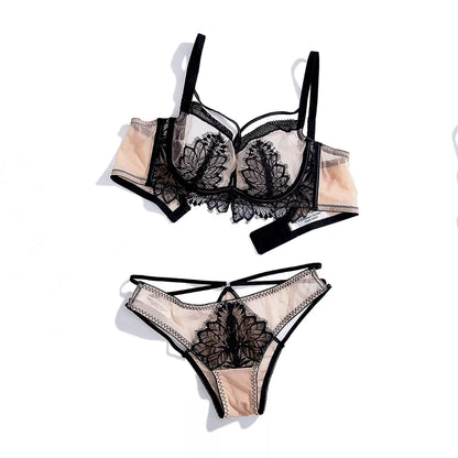 Roselle Premium Padded Wired Bra & Panty Set – Classic Black Collection