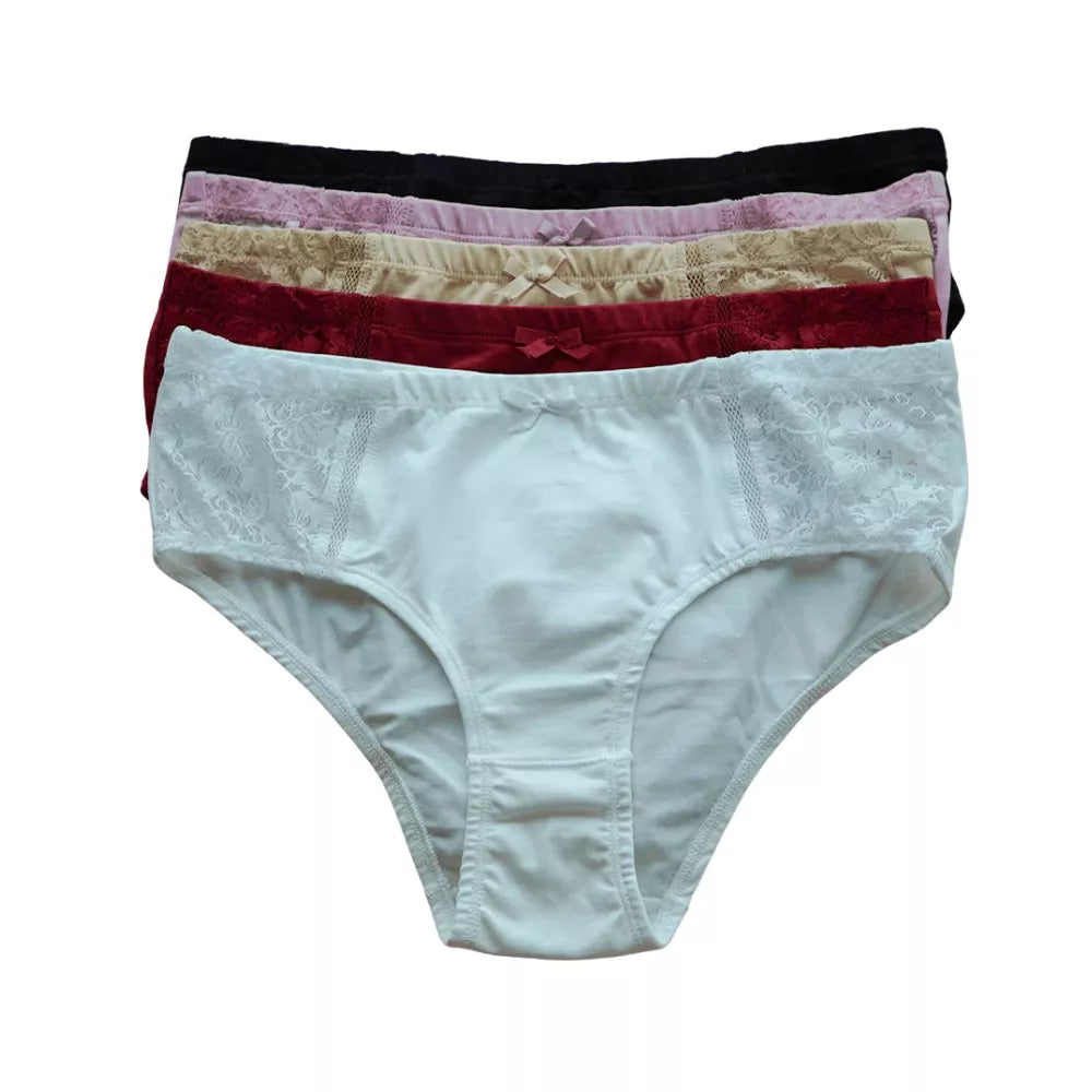 Roselle Everyday Essentials Cotton Lace Brief | Full Coverage Women's Panty