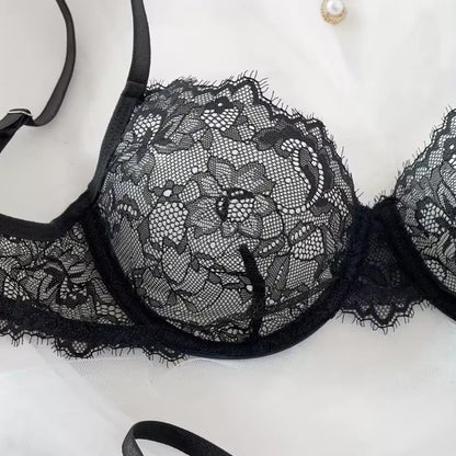 Roselle Elegant Eyelash Lace Bra & Panty Set