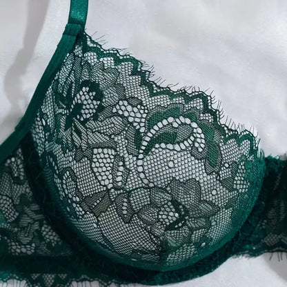 Roselle Elegant Eyelash Lace Bra & Panty Set