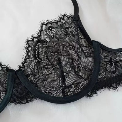Roselle Elegant Eyelash Lace Bra & Panty Set