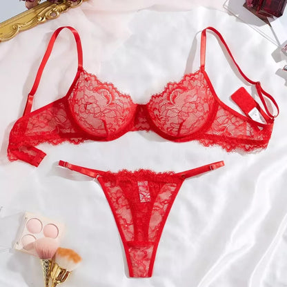 Roselle Elegant Eyelash Lace Bra & Panty Set