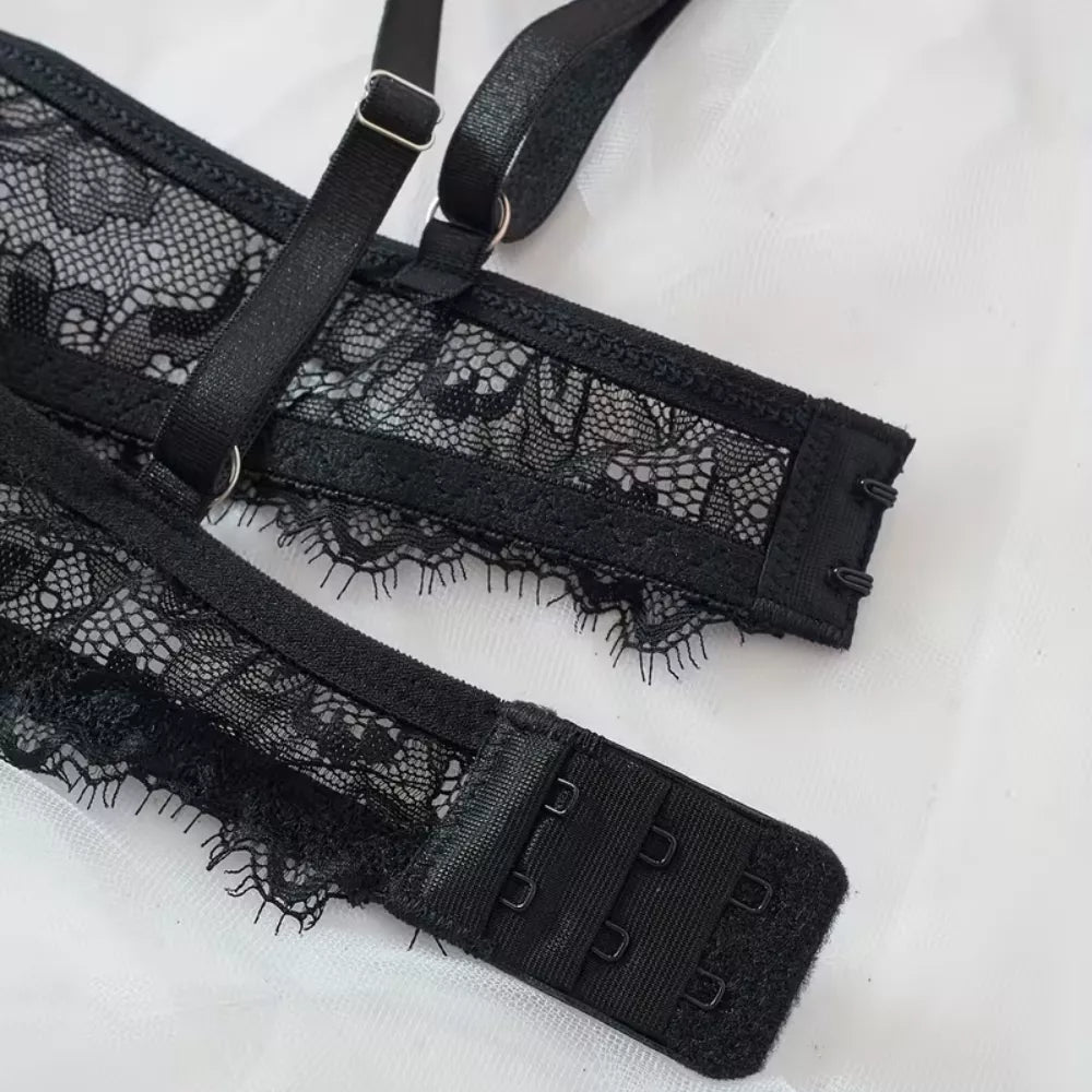 Roselle Elegant Eyelash Lace Bra & Panty Set