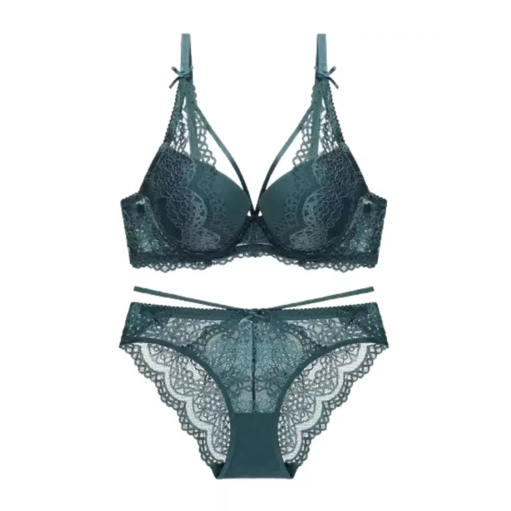 Roselle Floral Embroidered Underwired Lace Bra & Panty Set