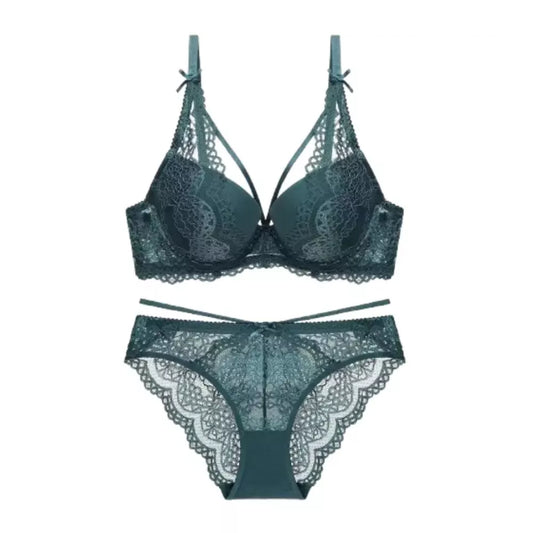 Roselle Floral Embroidered Underwired Lace Bra & Panty Set