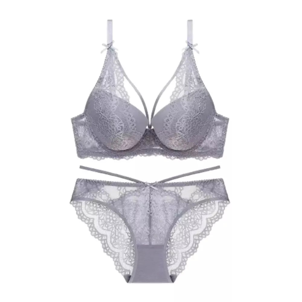 Roselle Floral Embroidered Underwired Lace Bra & Panty Set