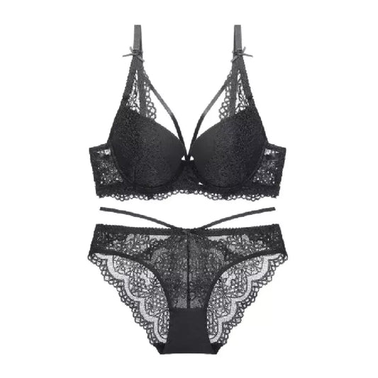 Roselle Floral Embroidered Underwired Lace Bra & Panty Set