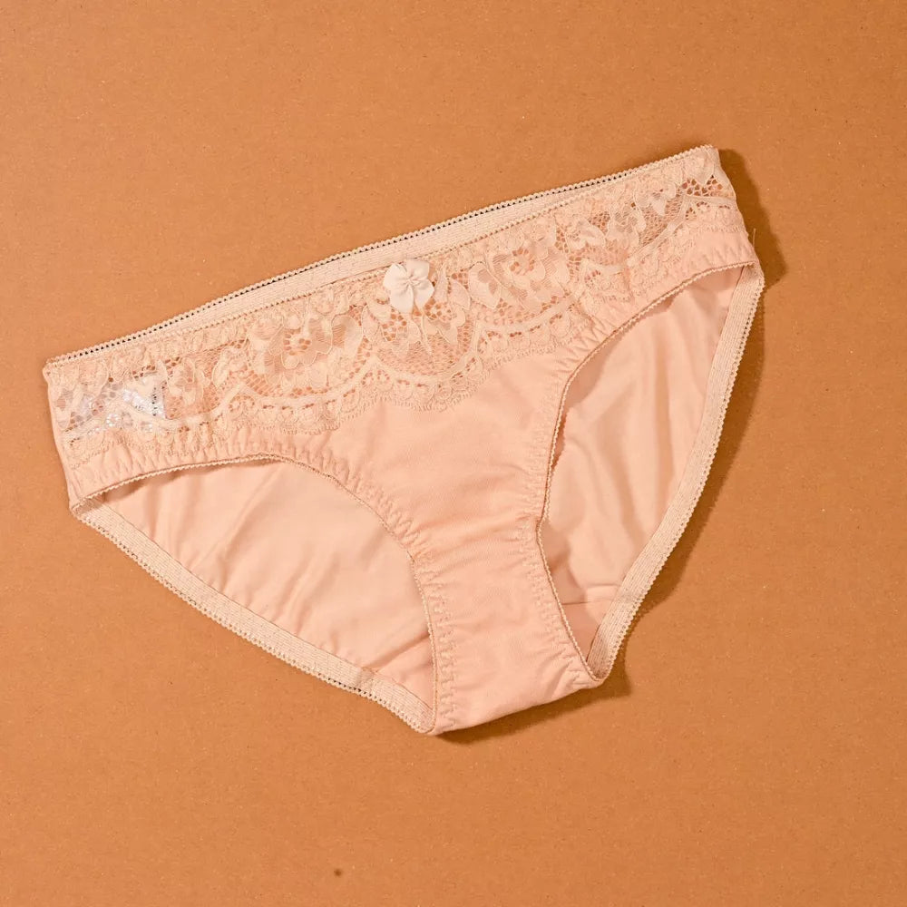 Roselle Zoey Lace Cotton Brief for Women | Soft Mid-Rise Everyday Panty