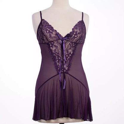 Roselle Elegant Lace Nighty – Purple Collection