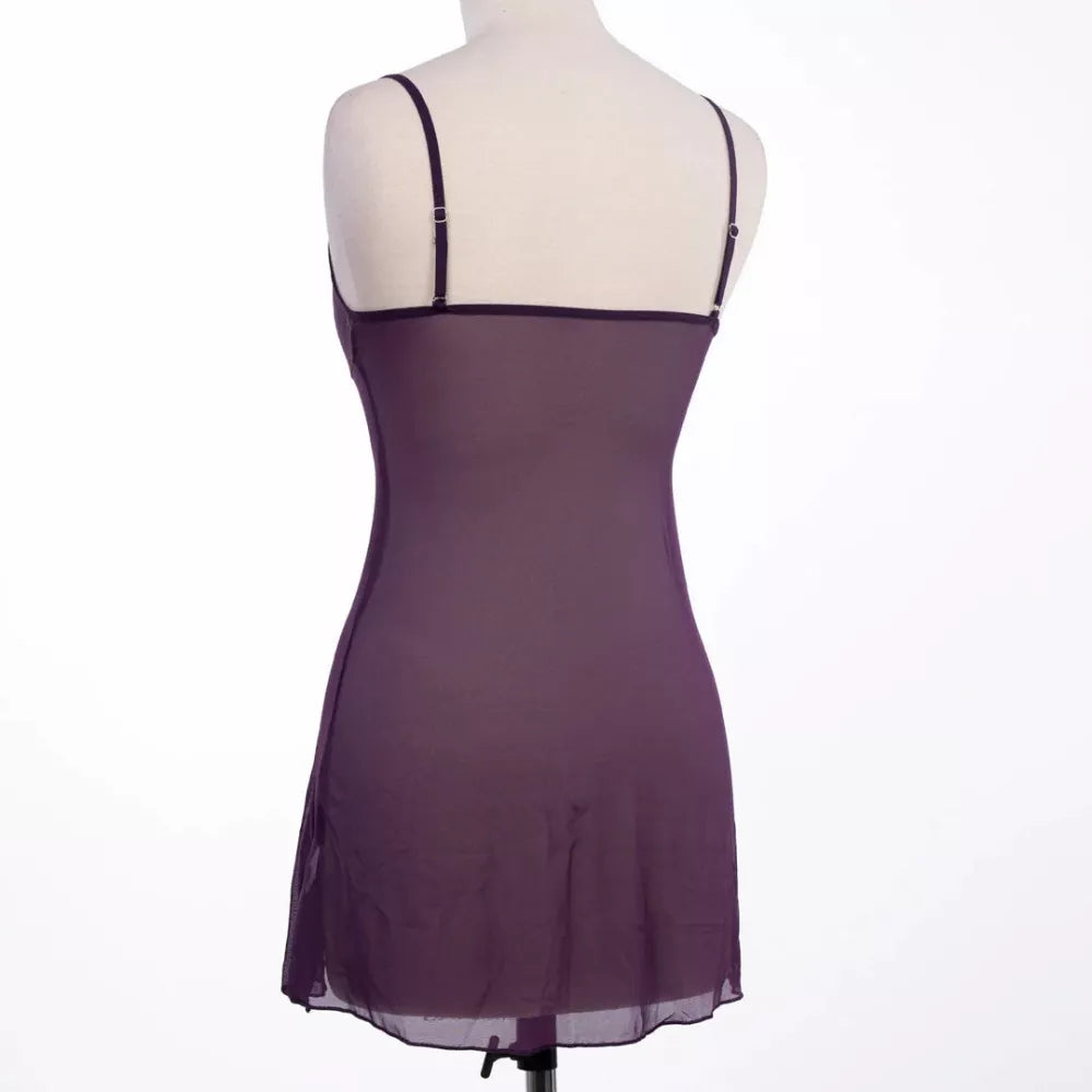 Roselle Elegant Lace Nighty – Purple Collection