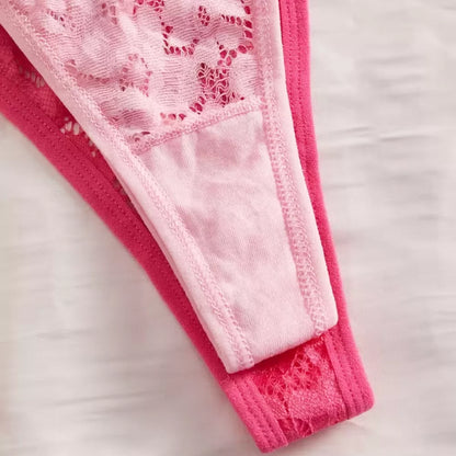 Roselle 5-Piece Lace Low-Waist Thong Set for Women | Soft Seamless Panties