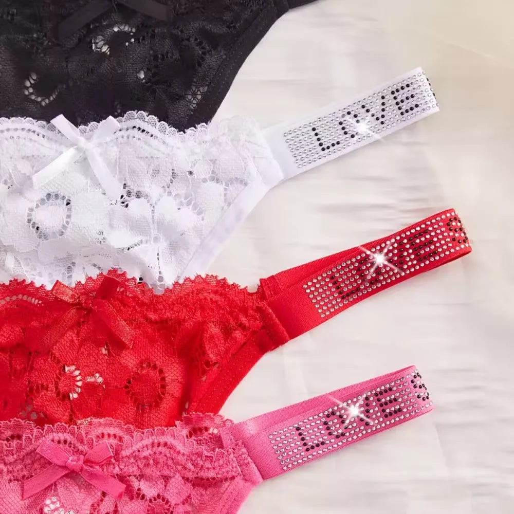 Roselle 5-Piece Lace Low-Waist Thong Set for Women | Soft Seamless Panties