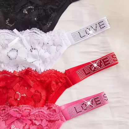 Roselle 5-Piece Lace Low-Waist Thong Set for Women | Soft Seamless Panties