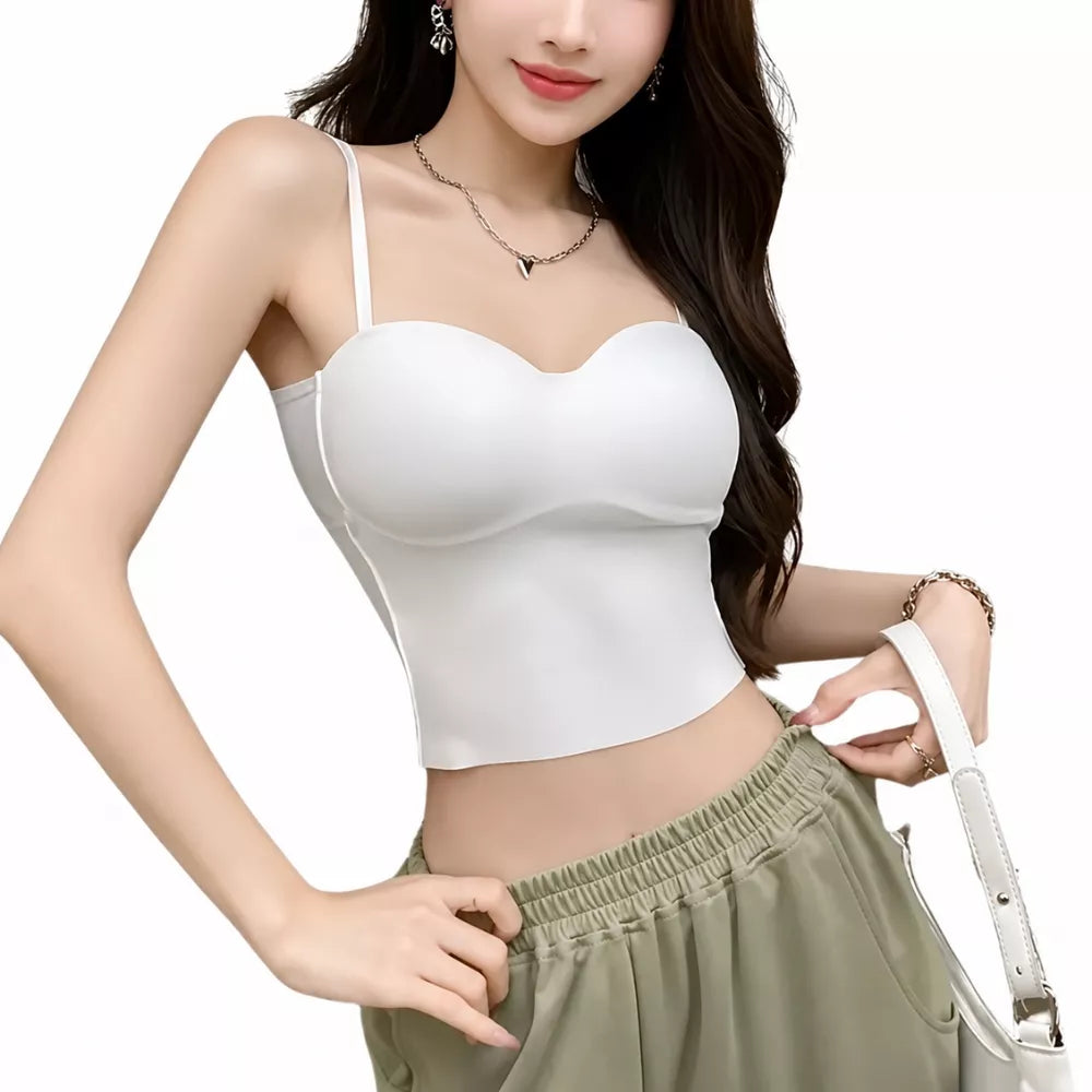 Roselle Seamless Wireless Bra Vest Top – Soft Padded Everyday Cami Bra
